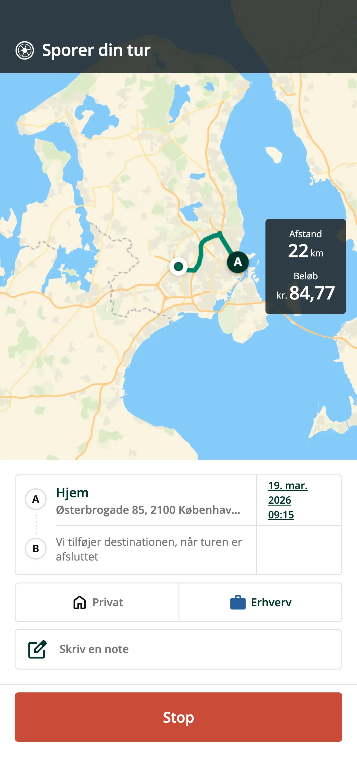 Automatisk registrering af ture